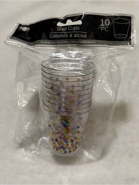💜 Confetti Decorative Shot Cups - Set of 10